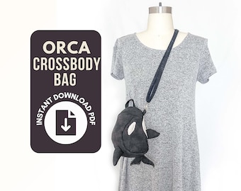 Whale Orca Crossbody Bag PDF Sewing Pattern. Instant Download