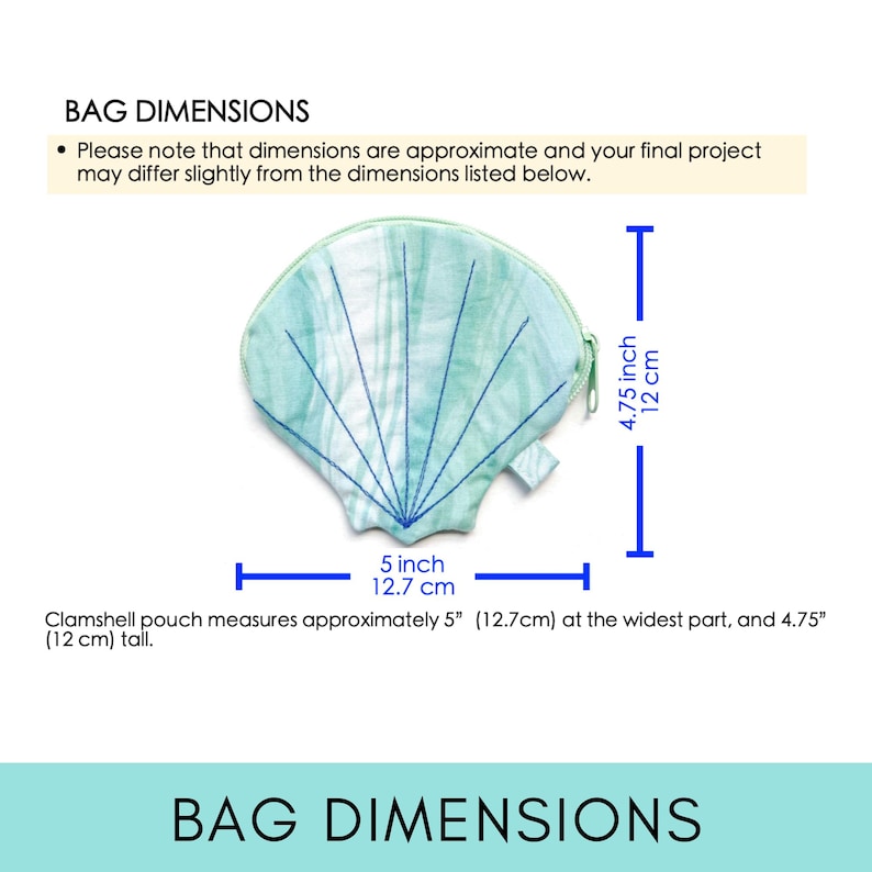 Clam Shell Zipper Pouch Sewing Pattern | Ocean Theme (PDF Pattern) - Etsy