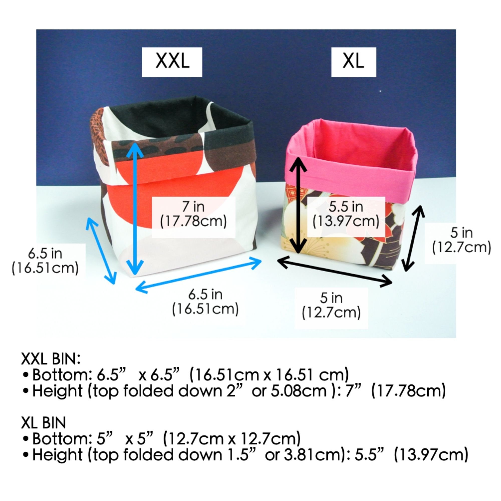 Fabric Bins PDF Sewing Pattern Instant Download Set of 6 Etsy