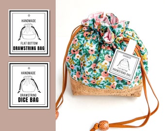 PRINTABLE Dice Drawstring Bag Tag | Instant Download | Digital PDF | Market tags for DIY Drawstring Dice Bag | Price Labels and cards