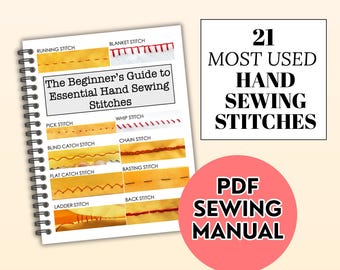 Hand Sewing Stitches PDF Sewing Manual | Instant Download | Beginner Sewing Stitches | Sewing Book PDF