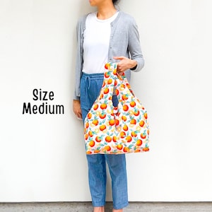 Foldable Shopping Bag PDF Sewing Pattern Instant Download Reusable Grocery Bag Beginner Sewing Project zdjęcie 9