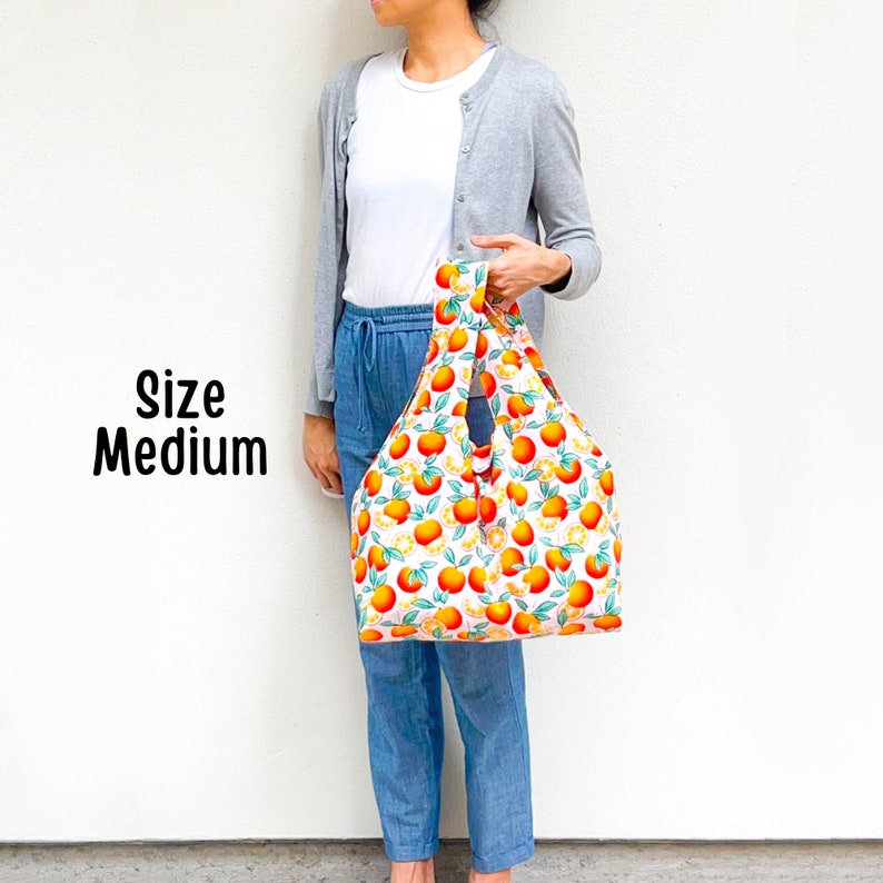 Foldable Shopping Bag PDF Sewing Pattern Instant Download Reusable Grocery Bag Beginner Sewing Project zdjęcie 9