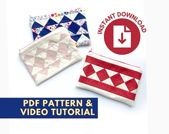 Molde em PDF para Bolsa Acolchoada com Zíper | 2 Versões | Download Imediato