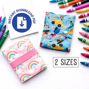 Mini Crayon Art Folio To-go PDF Sewing Pattern | 2 Sizes | Instant Download