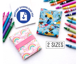 Mini Crayon Art Folio To-go PDF Sewing Pattern | 2 Sizes | Instant Download