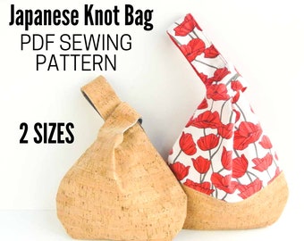 Japanese Knot Bag PDF Sewing Pattern | 2 Sizes | Instant Download | Easy Sewing Project