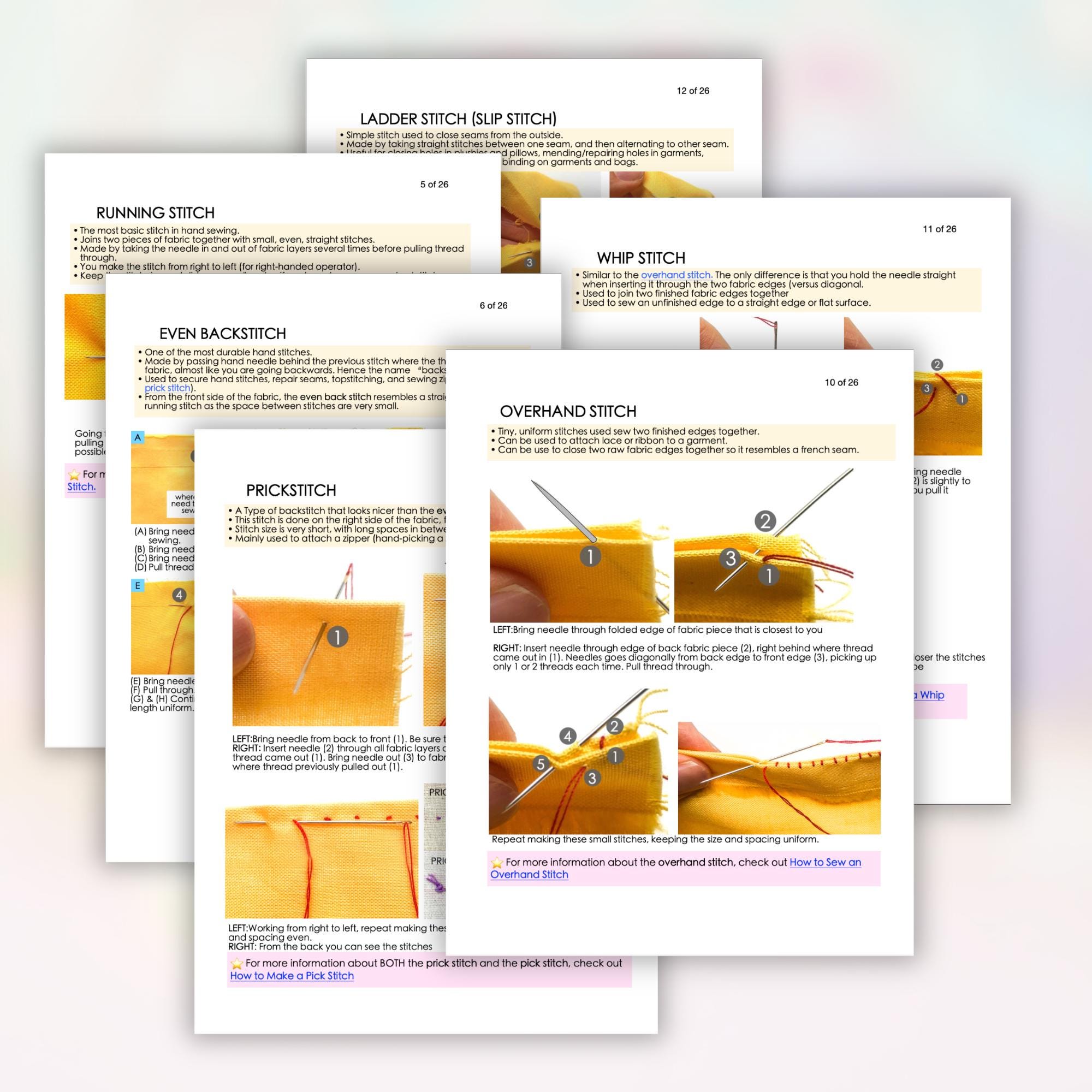 Hand Sewing Guide.pdf Hand Sewing Stitches PDF Sewing Manual | Instant Download | Beginner ...