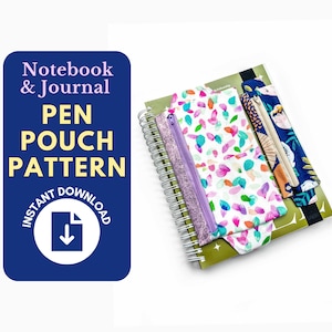 Zipper Pen Pouch Sewing Pattern 2 Sizes | Instant Download | Notebook Pen Pouch with Elastic | Journal Pen Pouch |Beginner Sewing Project