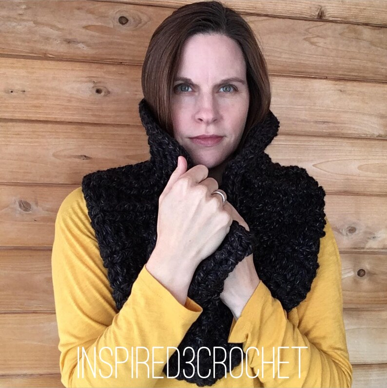 Crochet Pattern Chunky Oversized Cowl Scarf Wrap Etsy
