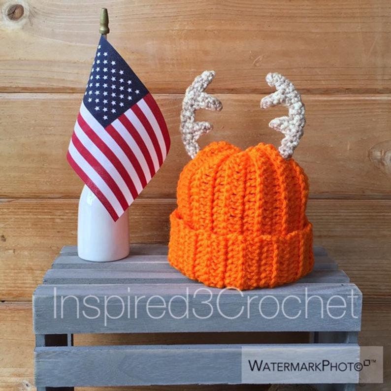 Crochet Pattern Baby Deer Antler Hat Daddy's Little Etsy