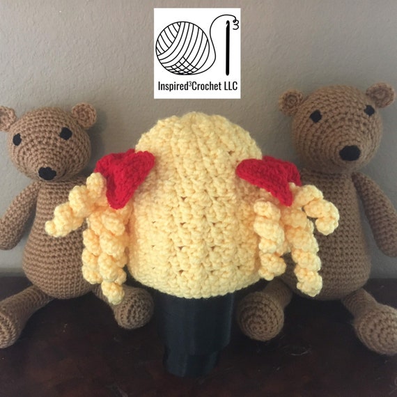 Goldilocks Inspired Baby Doll Hat Wig Hat With Pigtail Curls And Bows Or Bangs Braids With Bows Cabbage Patch Inspired