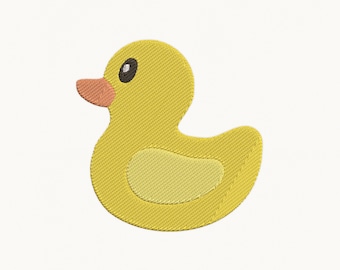 Mini-badeendborduurontwerp met babyeenddetails, borduurpatroon voor dieren- en kinderprojecten