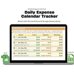 Daglig utgiftskalender | Google Sheets + Excel-mall | NDIS | Stöd i hemmet | Hemvårdspaket | Månadsbudgetark
