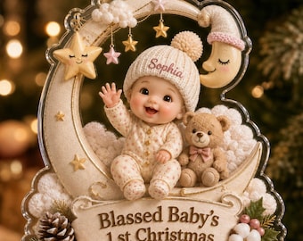 Personalized Blessed Baby’s First Christmas Ornament 2026, Custom Baby Keepsake, Newborn Christmas Gift, Christian Baby Ornament