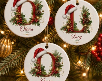 Personalized Monogram Ornament 2026, Custom Initial Name Christmas Keepsake, Family Holiday Tree Decor, Personalized Gift