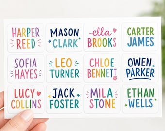 Custom Name Labels Waterproof, Back To School Stickers, Labels for Daycare With Name Tag, Personalized for Kids
