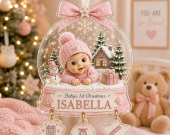 Personalized First Christmas 2026 Acrylic Ornament, Custom Baby Name Keepsake, Newborn Christmas Gift, New Baby Ornament