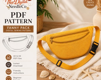 Fanny Pack Sewing Pattern PDF | Sling Bag Pattern | Crossbody Bag Pattern | Confident Beginner Sewing Project | Instant Download Waist Bag