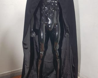Darth Vader Inspired Black Wool Cape | Satin Lined Sith Lord Costume