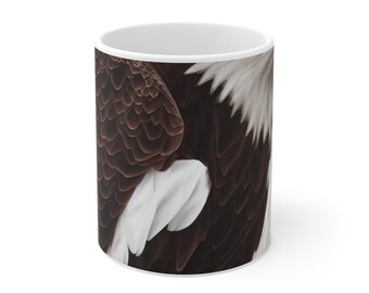 Taza de café / Estampado de águila sujetando la bandera