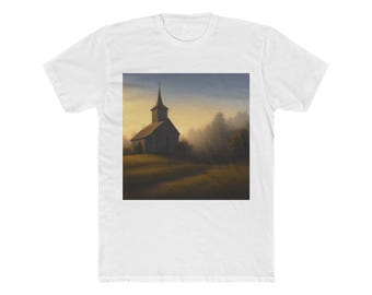 Lámina decorativa para pared / Lámina de iglesia rural al amanecer