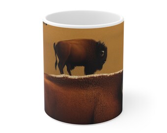 Taza de café / Estampado de bisonte americano en las llanuras