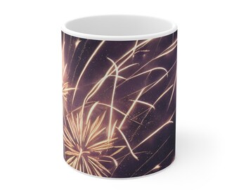 Taza de café / Estampado de fuegos artificiales del 4 de julio