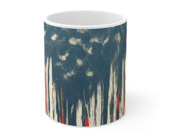 Taza de café / Bandera con estampado moderno de pinceladas