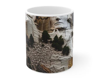 Taza de café / Impresión del Monte Rushmore