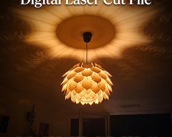 Archivos SVG de lámpara reflectora de madera – Descarga digital para corte láser