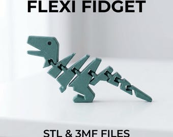 Velociraptor flexible STL / Juguete de dinosaurio imprimible en 3D / Figura de dinosaurio flexible