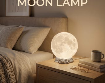 Lámpara de luz de luna / 3MF / Imprimible en 3D / Descargas digitales