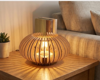Portavelas de madera cortado con láser, farol para velas pequeñas (archivos SVG/digitales)