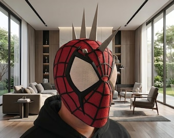 Maschera Spider-Punk / File STL 3MF / Casco Cosplay con texture / Stampa 3D, Download digitale