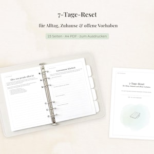 Programma di reset di 7 giorni stampabile | Quaderno di lavoro in formato A4 per maggiore chiarezza, struttura e sollievo | Download digitale