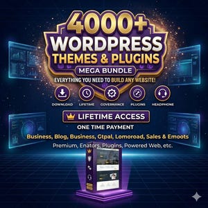 4000+ WordPress Themes & Plugins Mega Bundle | Lifetime Access | Website Tools | Digital Download