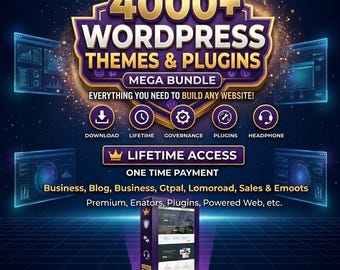 4000+ WordPress Themes & Plugins Mega Bundle | Lebenslanger Zugriff | Websitetools | Digitaler Download