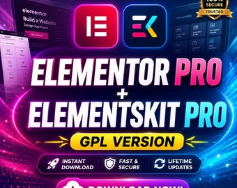 Elementor Pro + ElementsKit Pro Plugin | WordPress Website Builder | GPL-versie | Directe digitale download