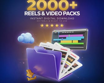 2000+ Reels & Video Pack | Social Media Viral Content Bundle | Instagram TikTok YouTube Shorts Editable Video Pack