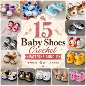 15 Baby Crochet Shoes Patterns Bundle | PDF Digital Download