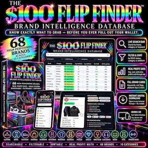 100 Dollar Flip Finder Brand Database: Reseller Sourcing Guide (Digital Download)