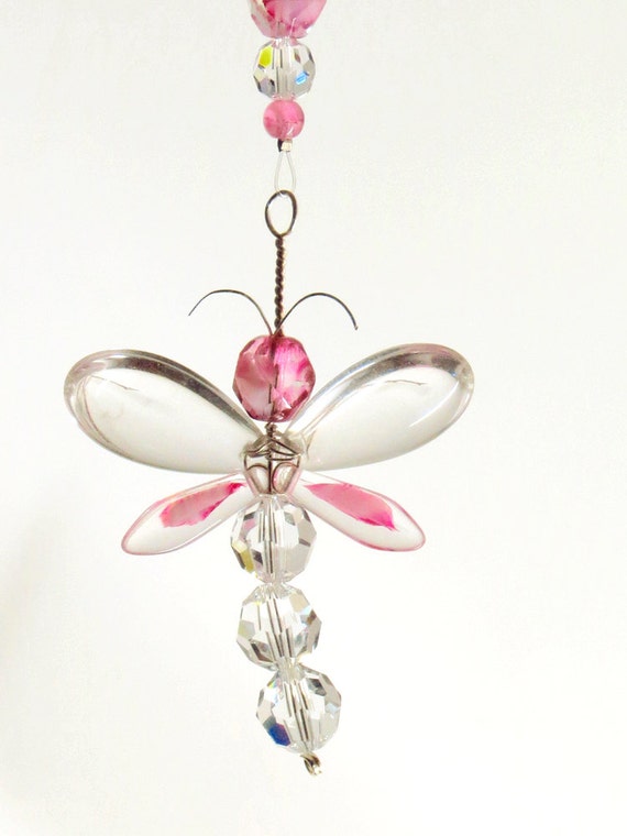 Pink Dragonfly Suncatcher