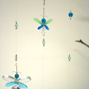 Blue Butterfly Crystal Mobile Suncatcher Children's Hanging Mobile Angel Ornament Fairy Window Charm Kid's Hanging Decoration Unique Gift image 4