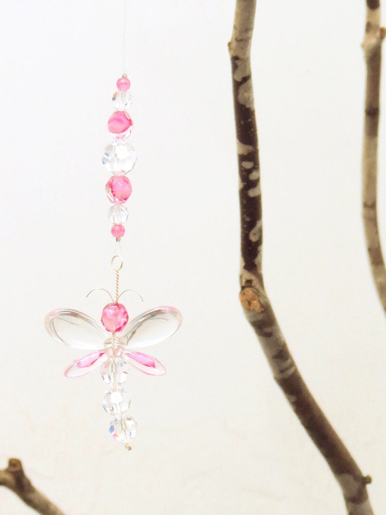 Pink Dragonfly Suncatcher Birthday Gift Swarovski Crystal Etsy