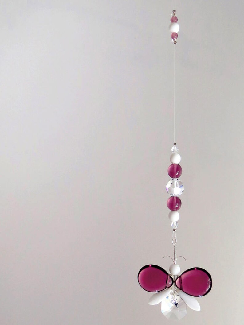 Rear View Mirror Charm Purple Butterfly Hanging Fairy Etsy