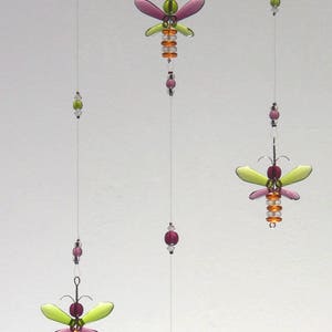 Púrpura mariposa móvil cristal Suncatcher niños móviles maestros regalo de cristal hada móvil colgante cristal vivero decoración regalo para su ornamento imagen 3