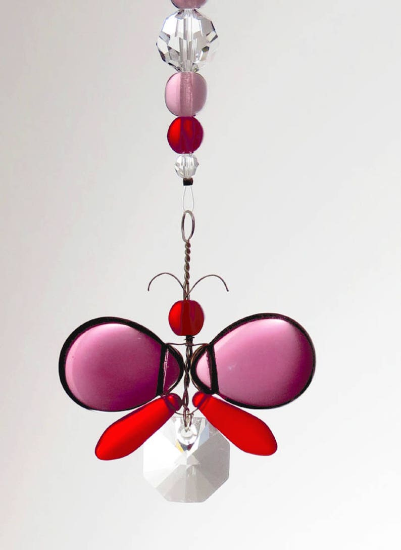 Rear View Mirror Charm Purple Butterfly Hanging Fairy Etsy