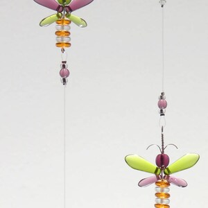 Púrpura mariposa móvil cristal Suncatcher niños móviles maestros regalo de cristal hada móvil colgante cristal vivero decoración regalo para su ornamento imagen 2