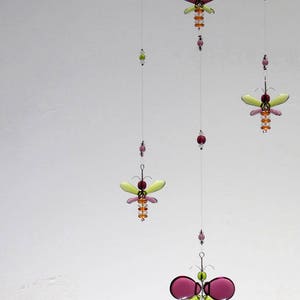 Púrpura mariposa móvil cristal Suncatcher niños móviles maestros regalo de cristal hada móvil colgante cristal vivero decoración regalo para su ornamento imagen 4